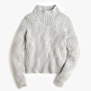 J. Crew Collection cashmere cable knit turtleneck sweater